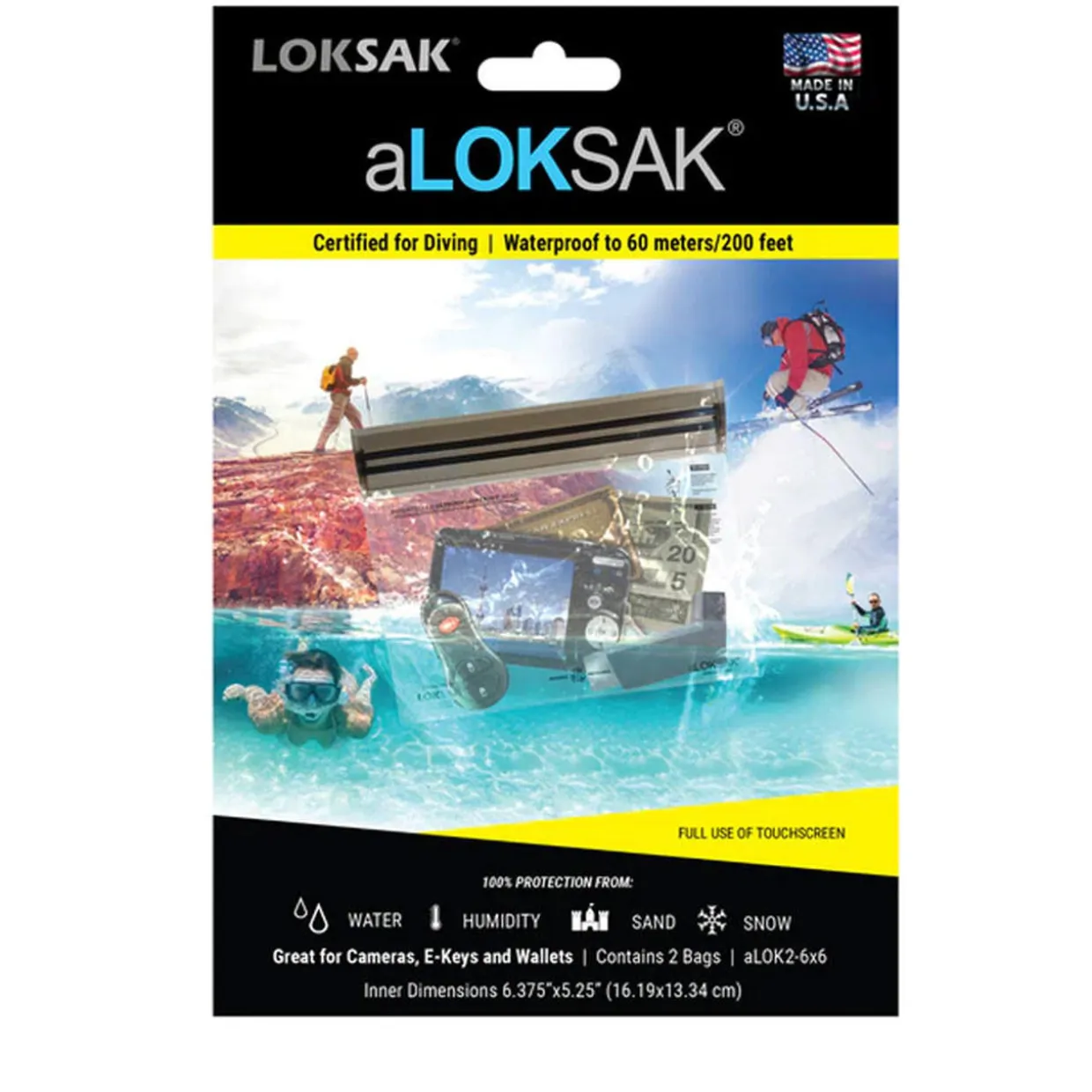 aLOKSAK 6 x 6 - Water/Air Tight bags - 2 pack