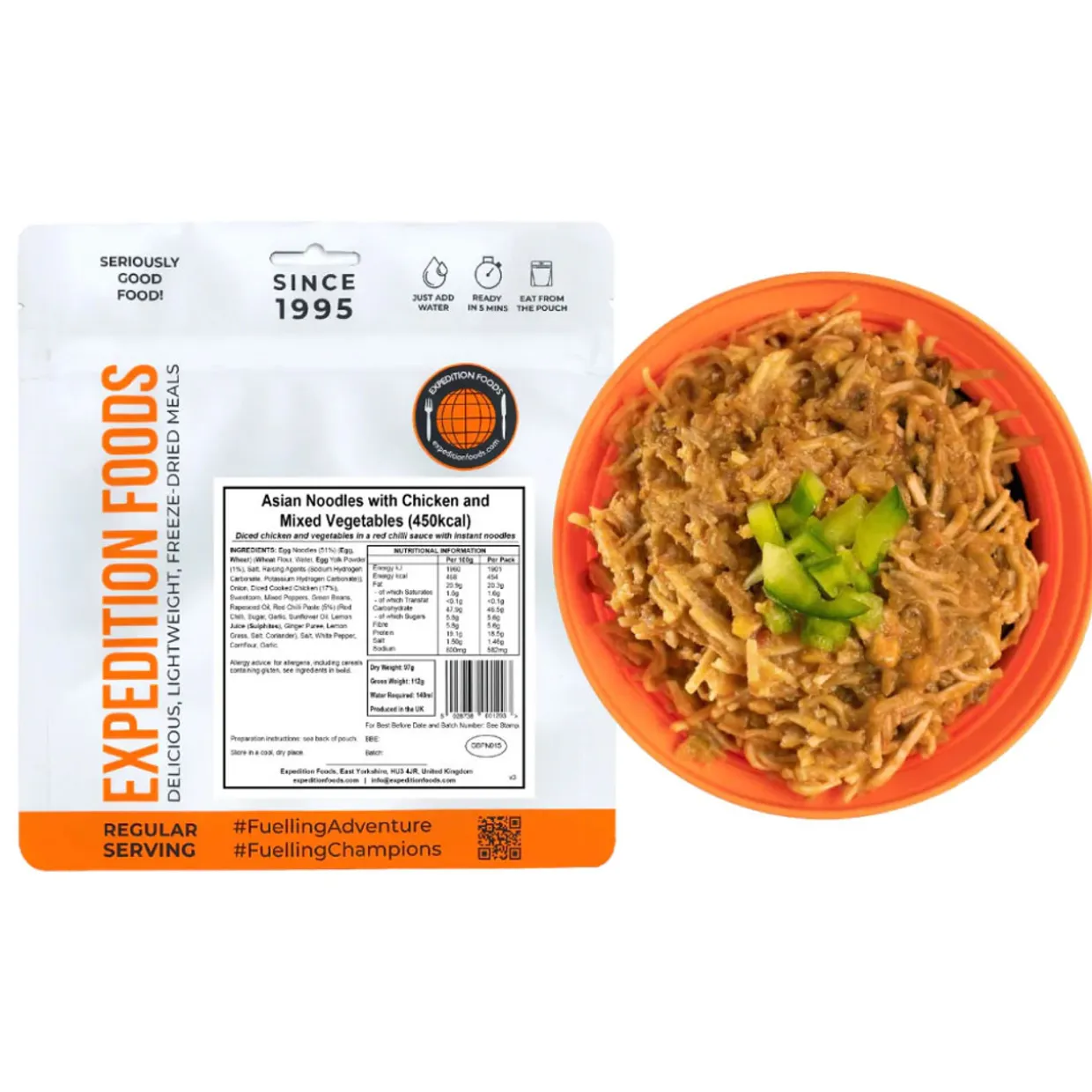 Asian Noodles with Chicken and Mixed Vegetables (Single Serving)