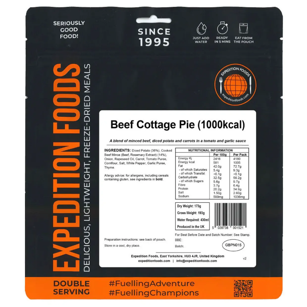 Beef Cottage Pie (Double Serving)