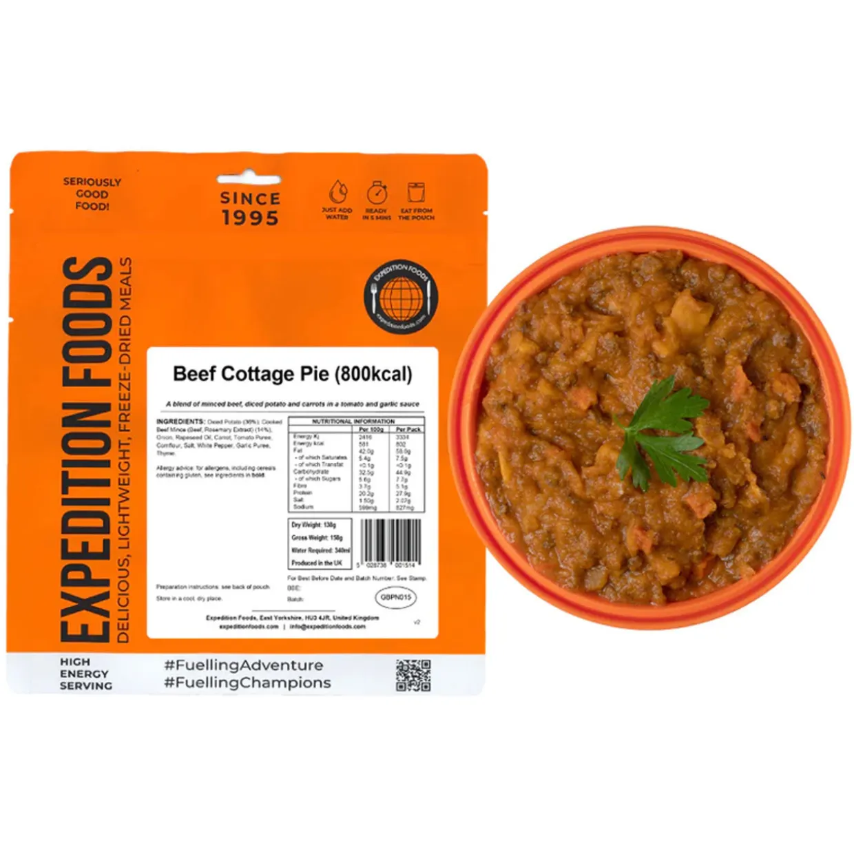 Beef Cottage Pie (High Energy Serving)