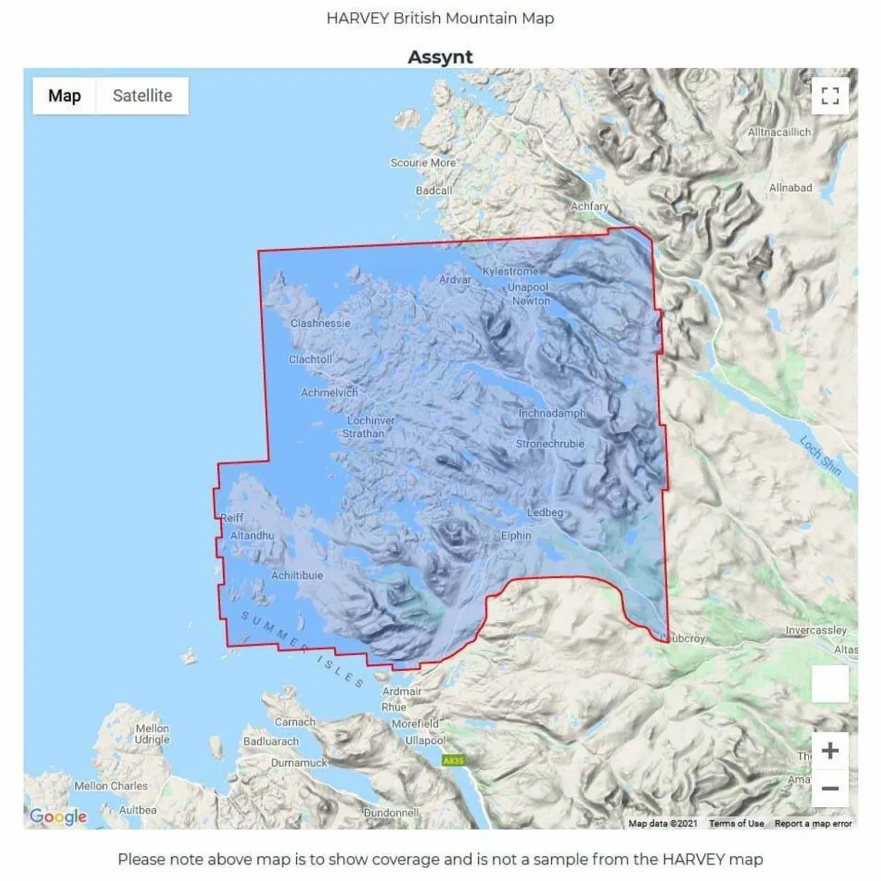 British Mountain Map - Assynt & Coigach