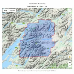 British Mountain Map - Ben Nevis & Glen Coe