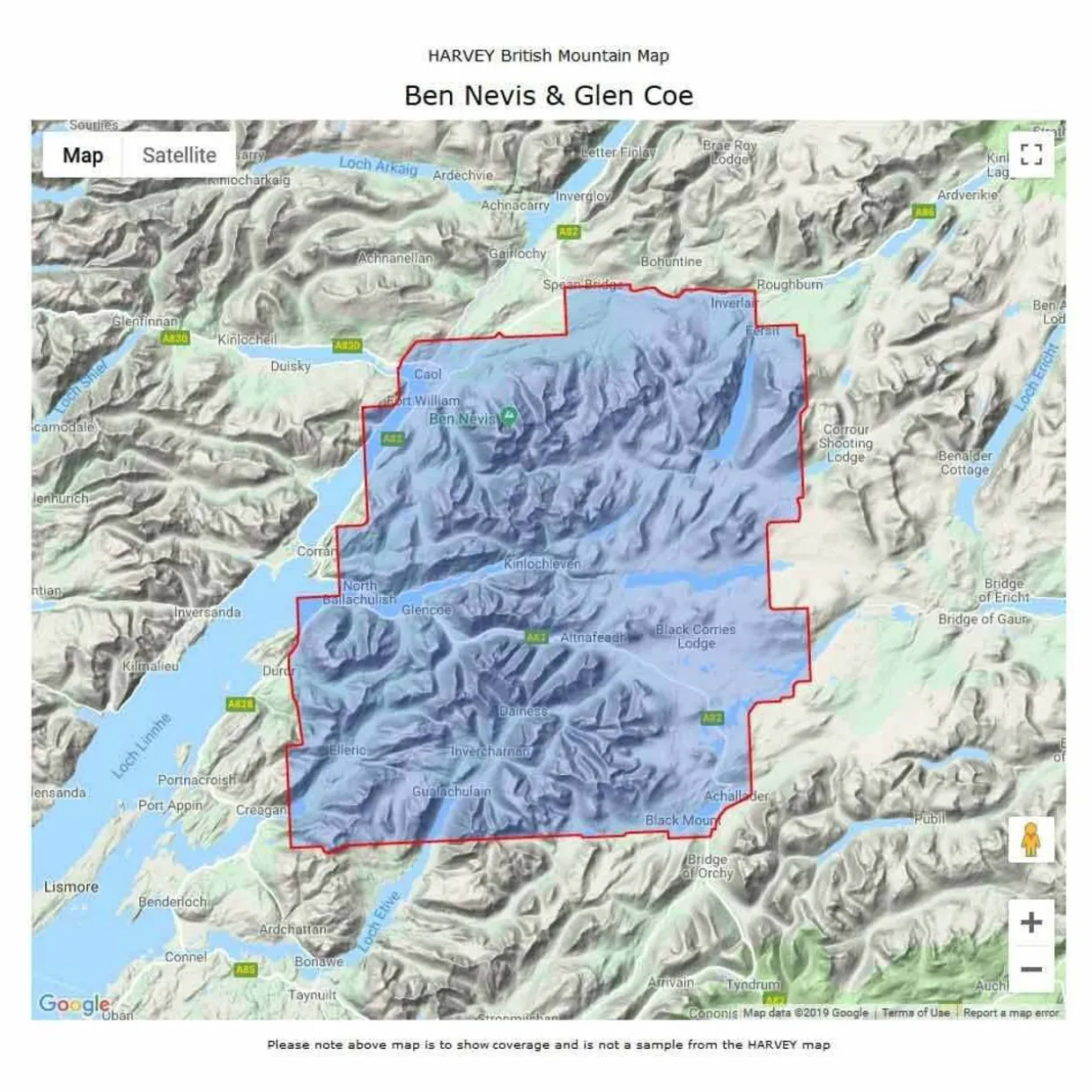 British Mountain Map - Ben Nevis & Glen Coe