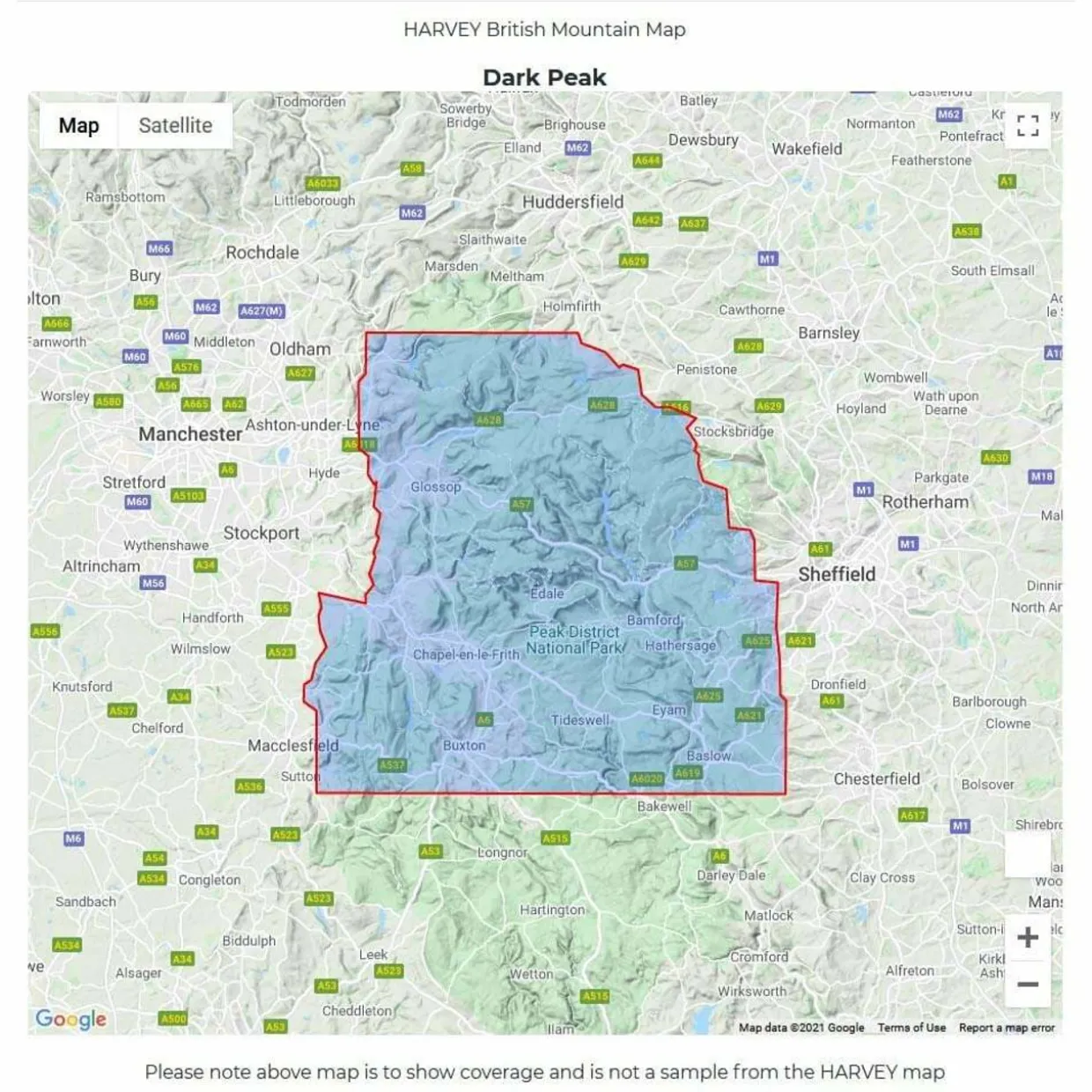 British Mountain Map - Dark Peak