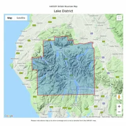British Mountain Map - Lake District