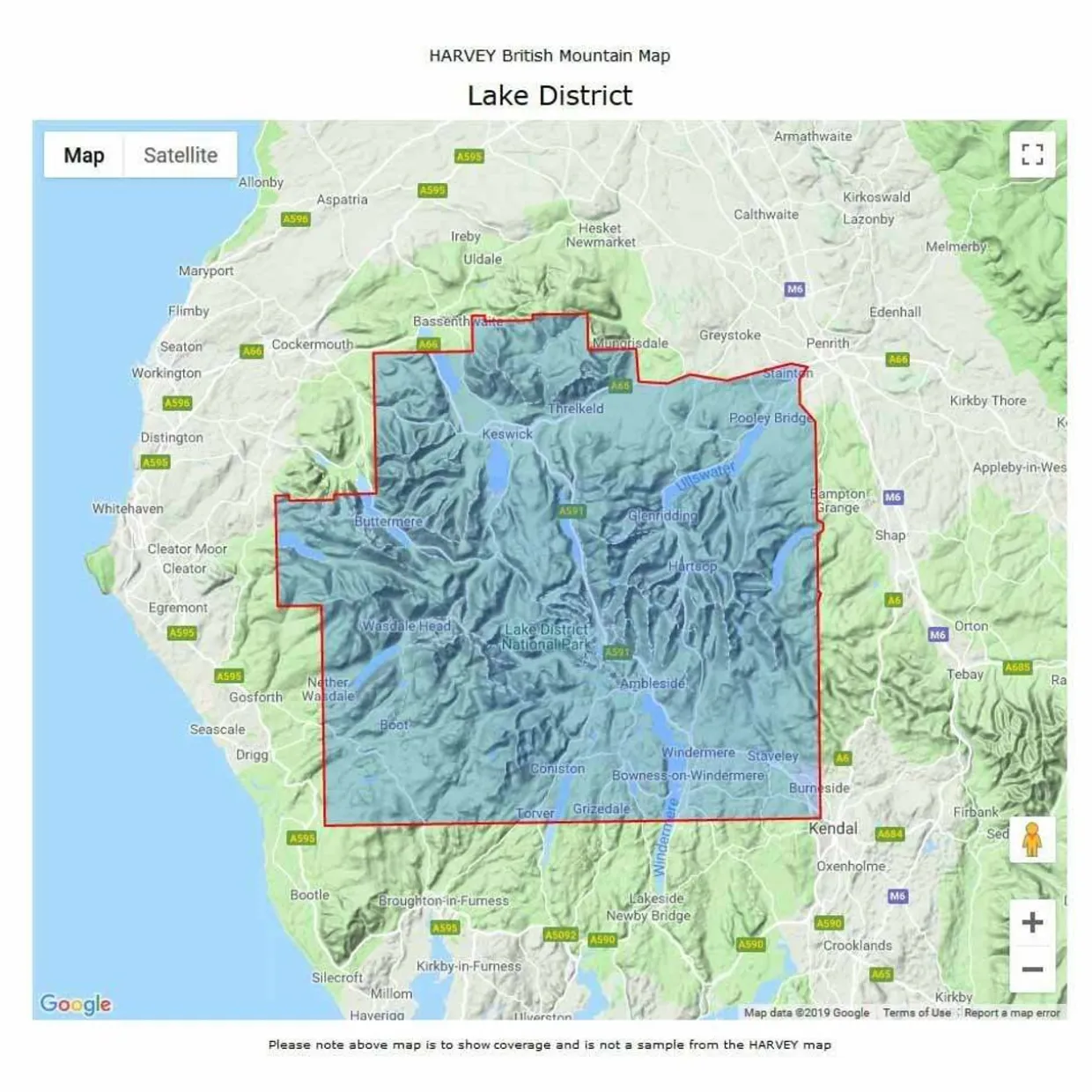 British Mountain Map - Lake District