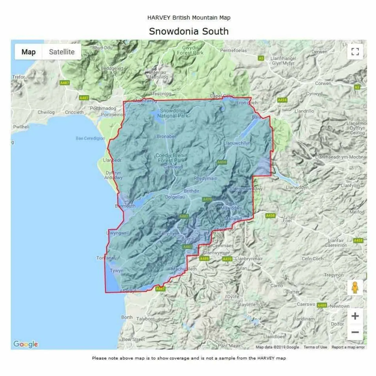 British Mountain Map - Snowdonia South