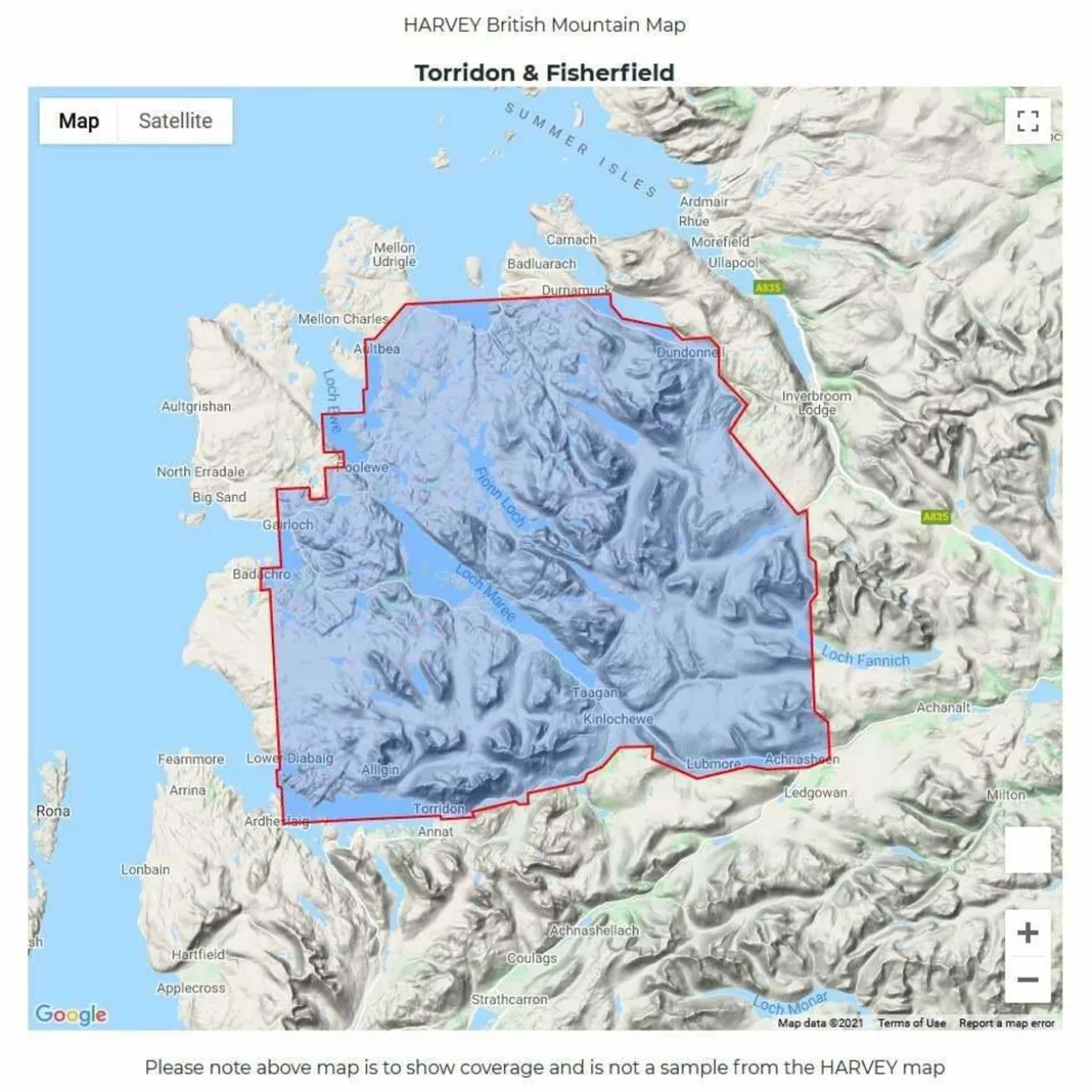British Mountain Map - Torridon & Fisherfield