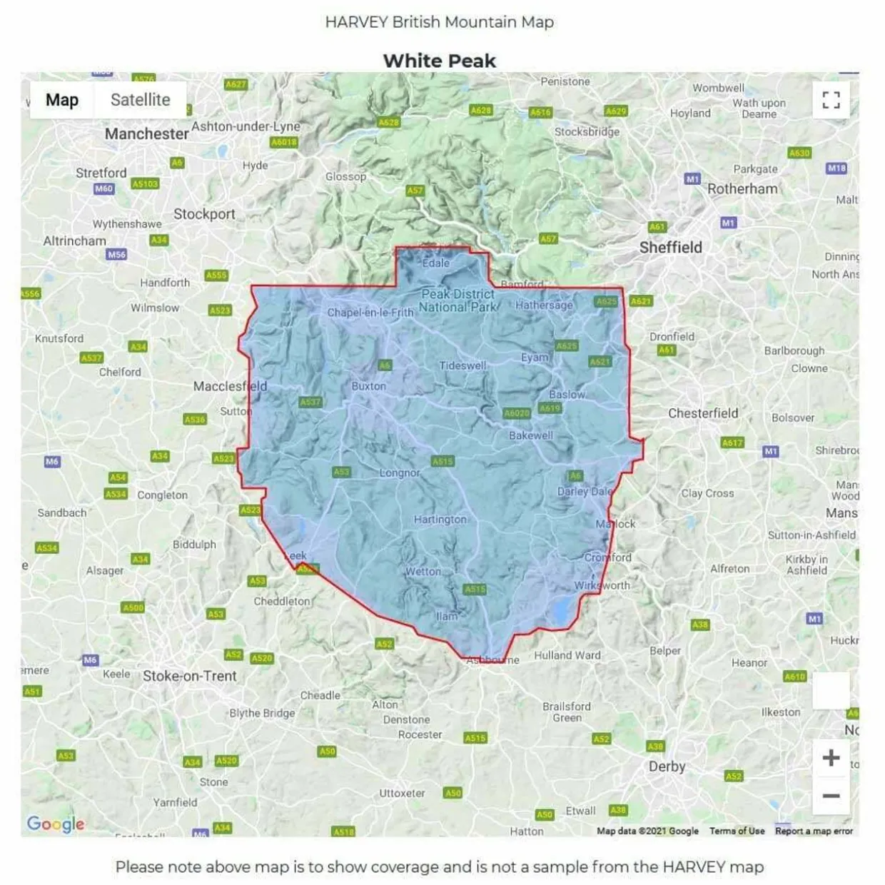 British Mountain Map - White Peak
