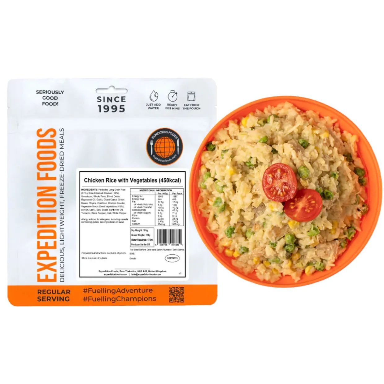 Chicken Rice with Vegetables (Single Serving)