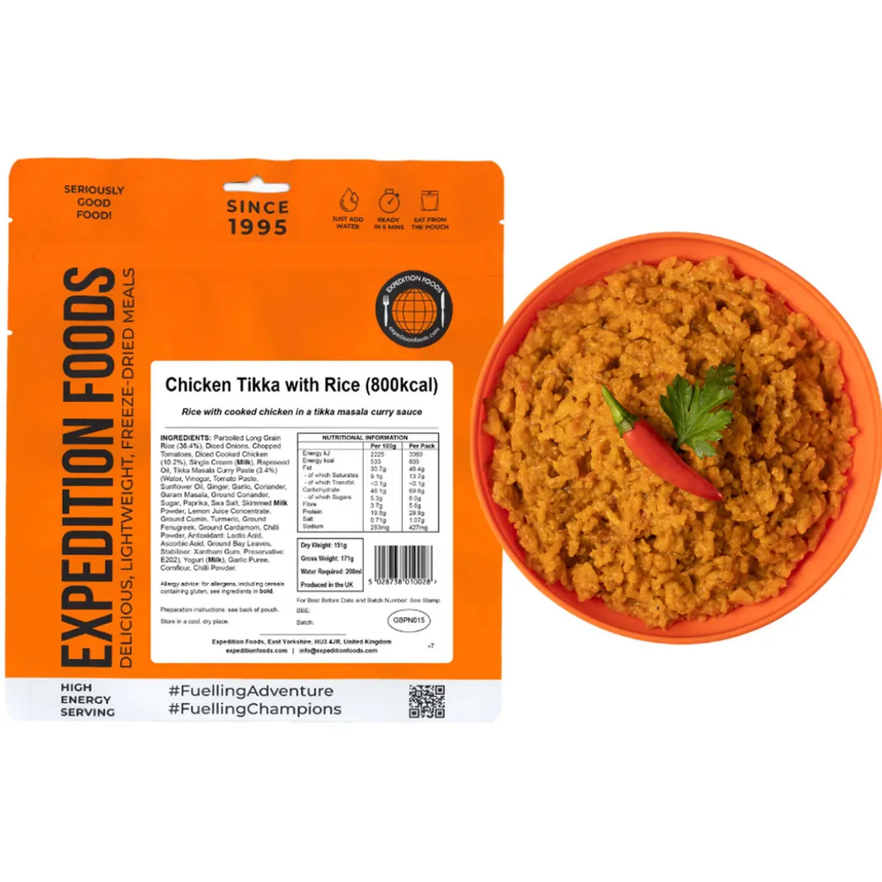 Chicken Tikka with Rice (High Energy Serving)