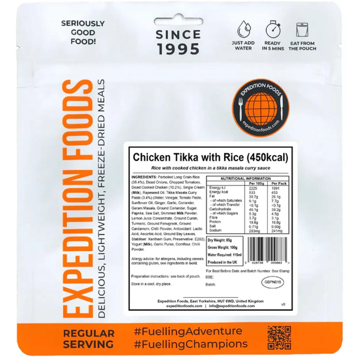 Chicken Tikka with Rice (Single Serving)