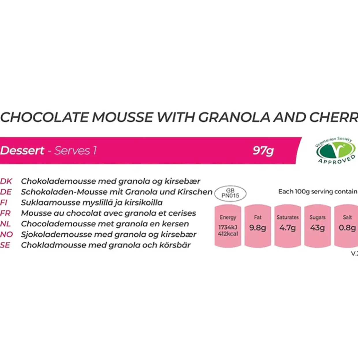 Chocolate Mousse with Granola & Cherry