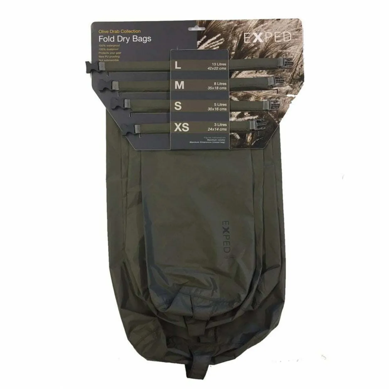 Fold Drybag Olive Drab Collection 4 Pack