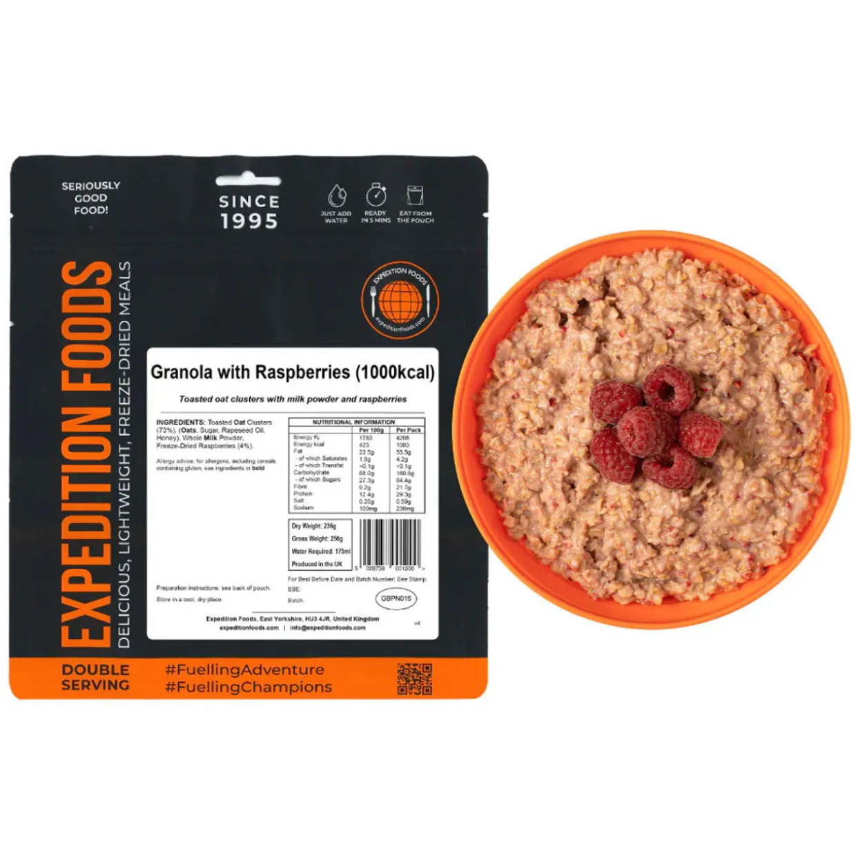 Granola with Raspberries (Double Serving)