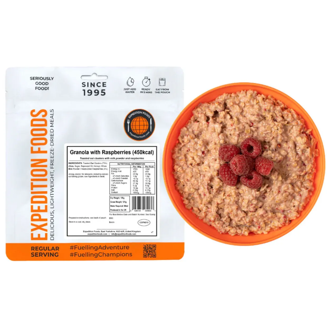 Granola with Raspberries (Single Serving)