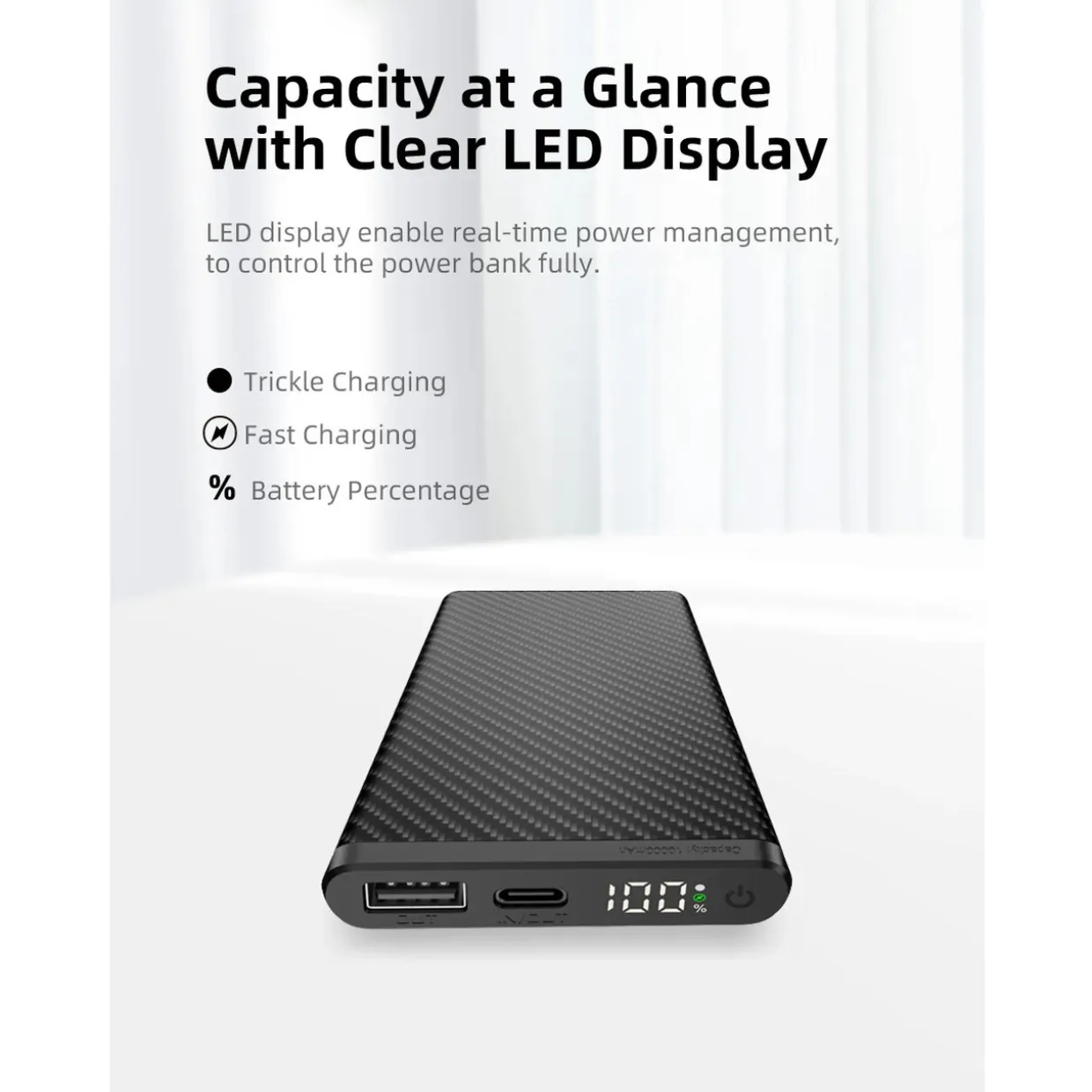 K5 Carbon Fiber 10000mAh Waterproof Powerbank