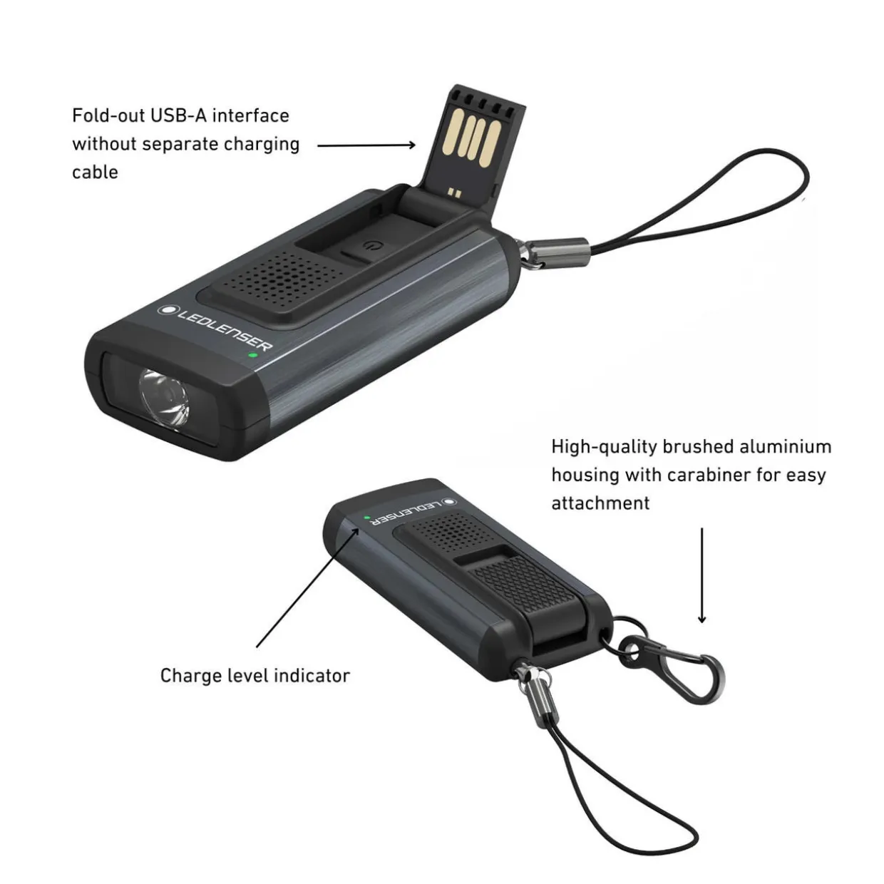K6R Safety Rechargeable Keyring Torch