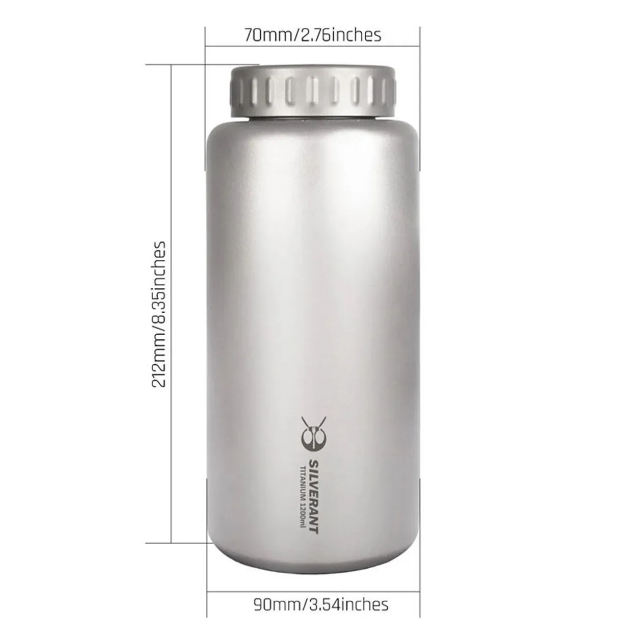 Large Titanium Water Bottle 1200ml - Wide Mouth