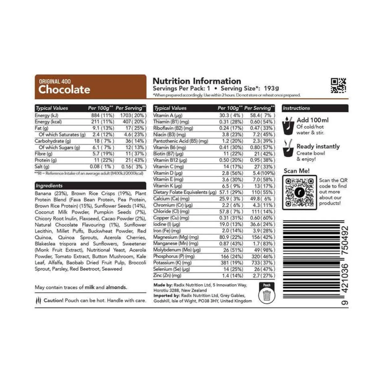 Original Chocolate Breakfast - 400kcal