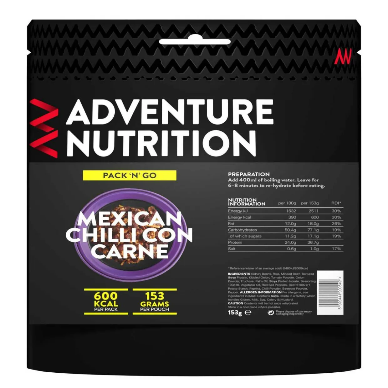 Pack 'N' Go 600 Kcal Mexican Chilli Con Carne