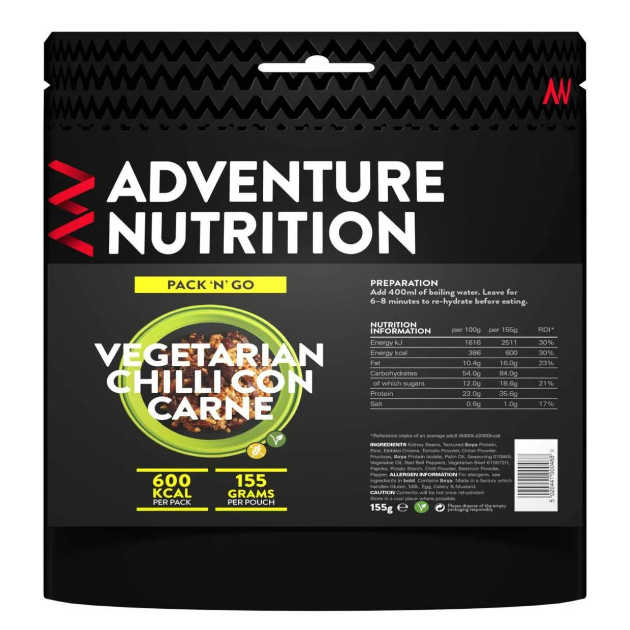 Pack 'N' Go Vegetarian 600 Kcal Chilli Con Carne