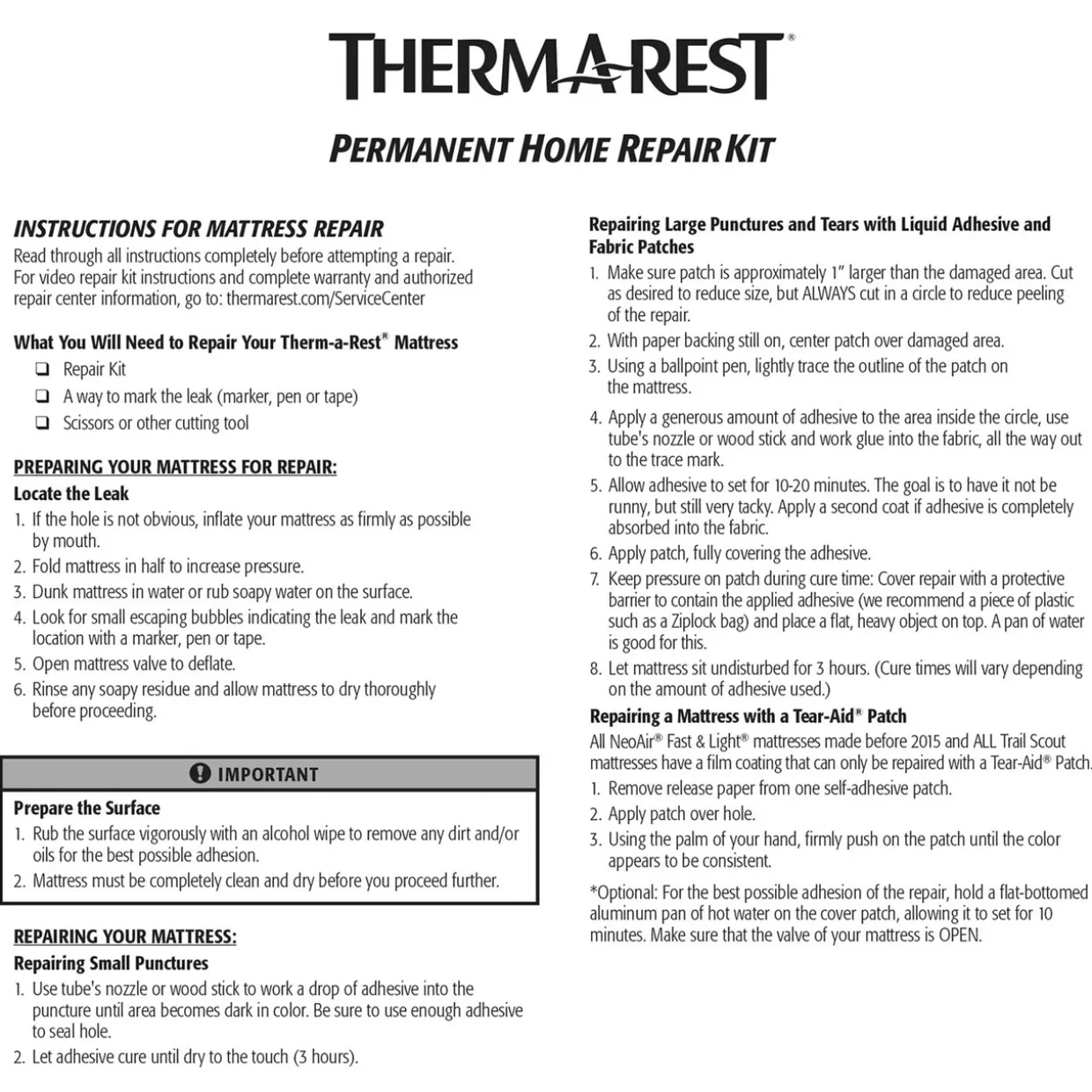Permanent Home Repair Kit