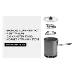 Petrel Ultralight Cooking System with Hornet II Titanium Stove