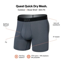 Quest Quick Dry Mesh Boxer Brief Fly