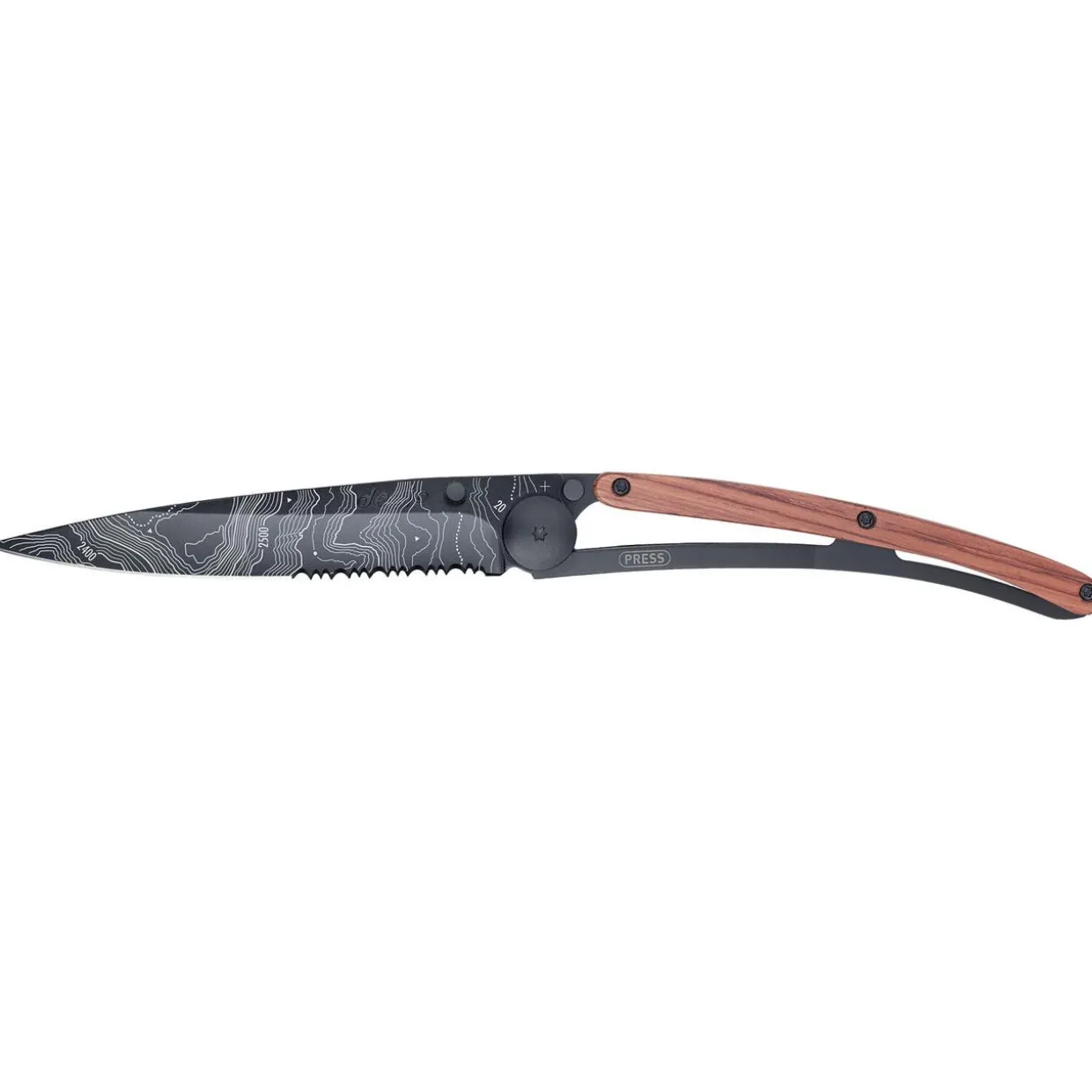 Serrated 37g Knife - Black/Topography