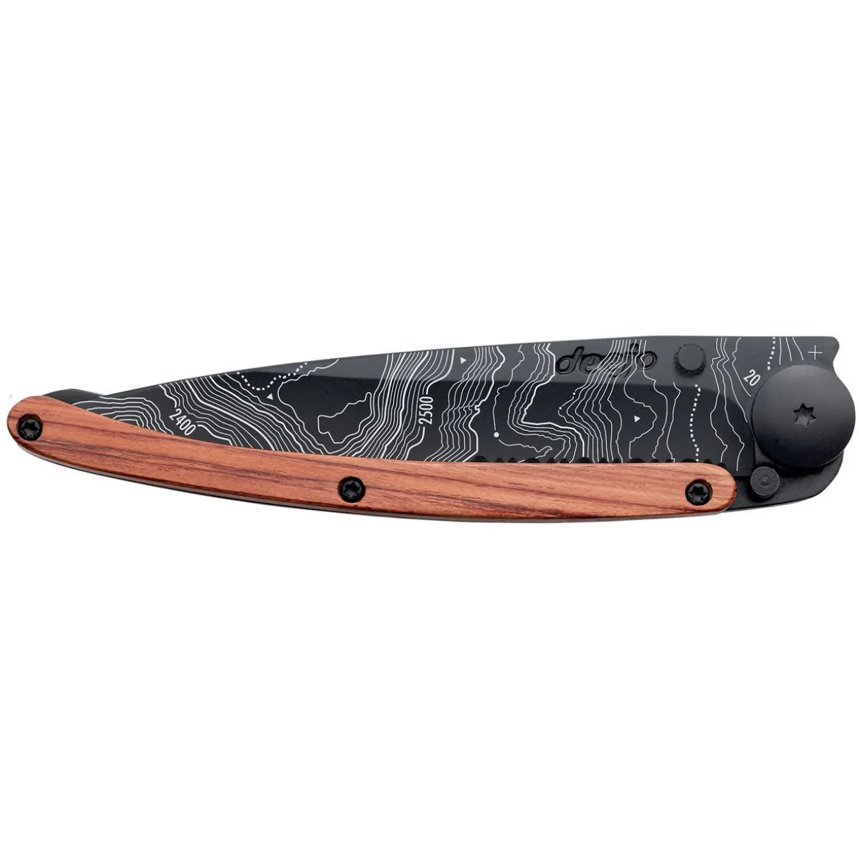 Serrated 37g Knife - Black/Topography