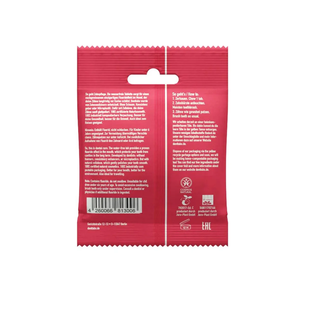 Strawberry Toothpaste Tablets with Fluoride - 125 Pack