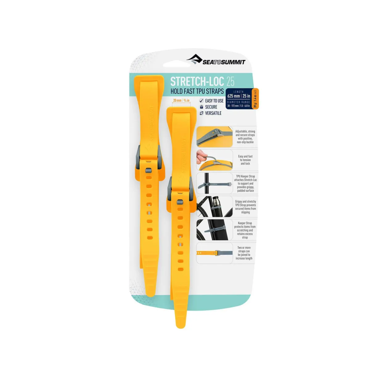 Stretch-Loc TPU Straps 25 (20mm x 625mm) 2 Pack