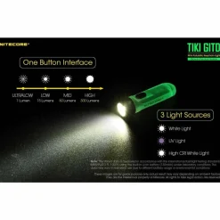 TIKI GITD USB Rechargeable Keychain Light