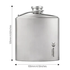 Titanium Hip Flask & Funnel 300ml