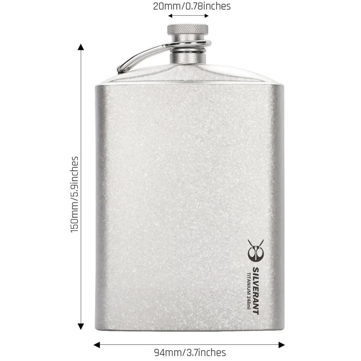 Titanium Hip Flask & Funnel 248ml