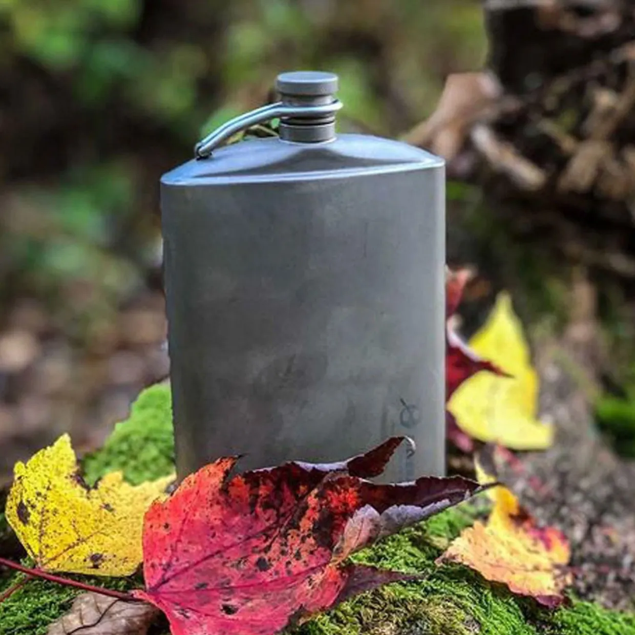 Titanium Hip Flask & Funnel 220ml