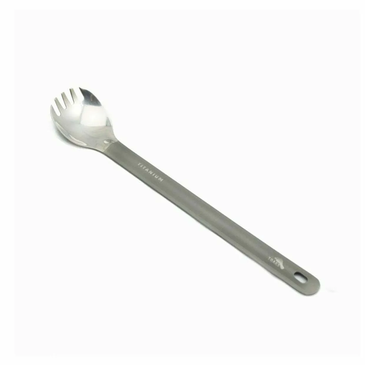Titanium Long Handle Spork with Polished Bowl