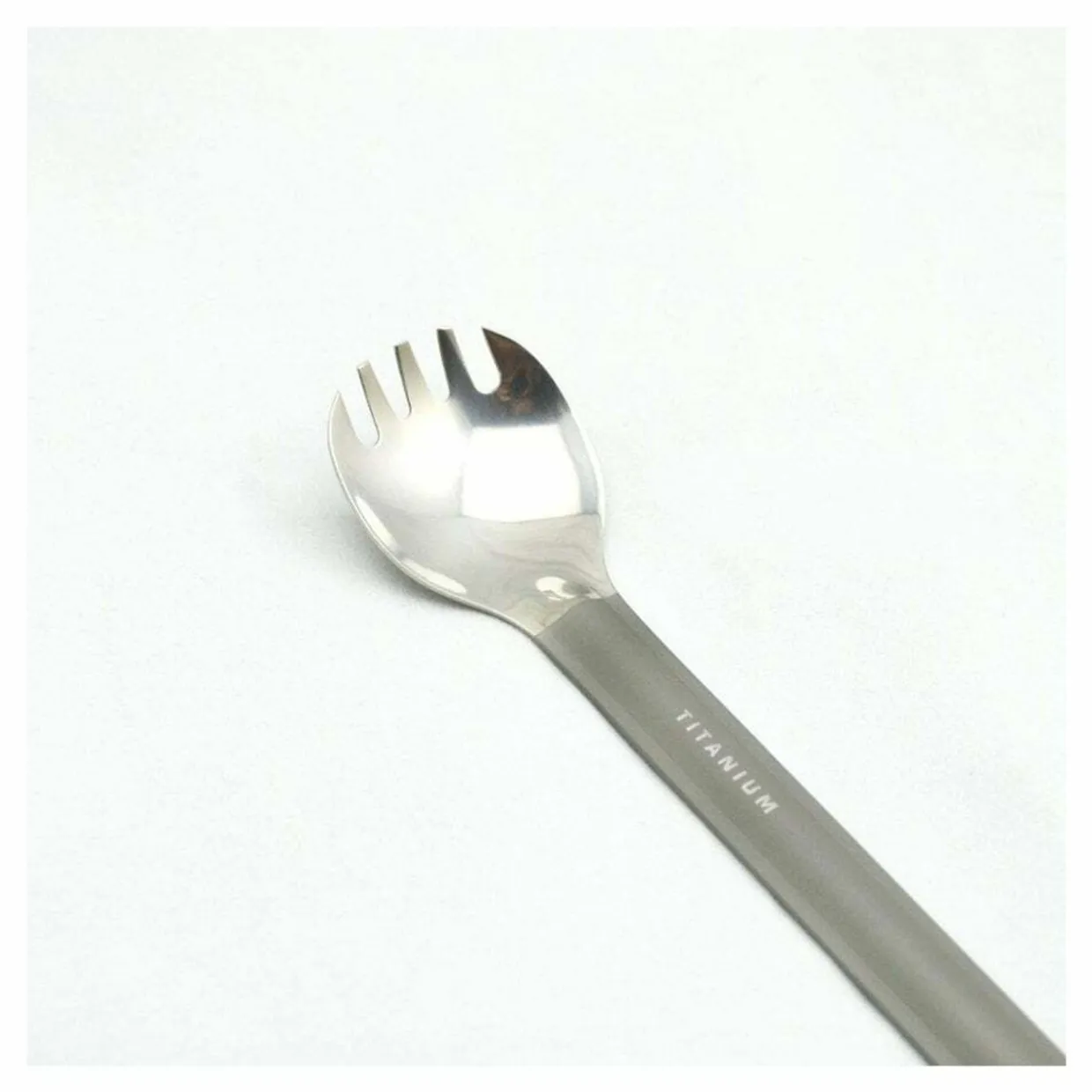 Titanium Long Handle Spork with Polished Bowl