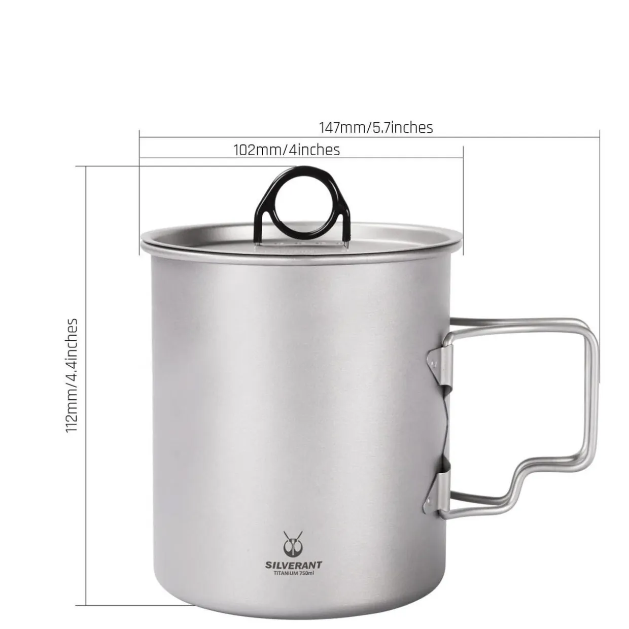 Titanium Pot 750ml with lid