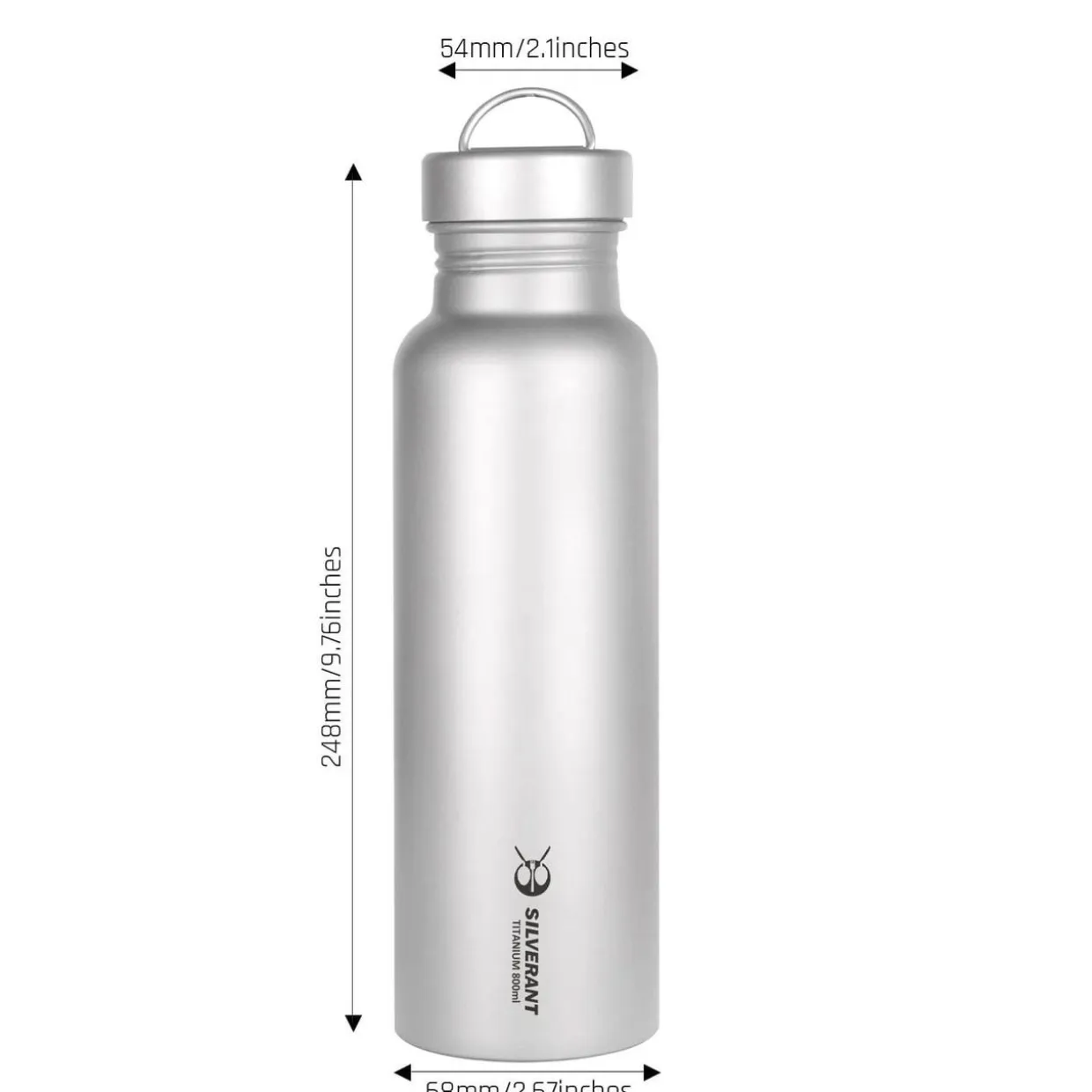 Titanium Water Bottle 800ml - Round