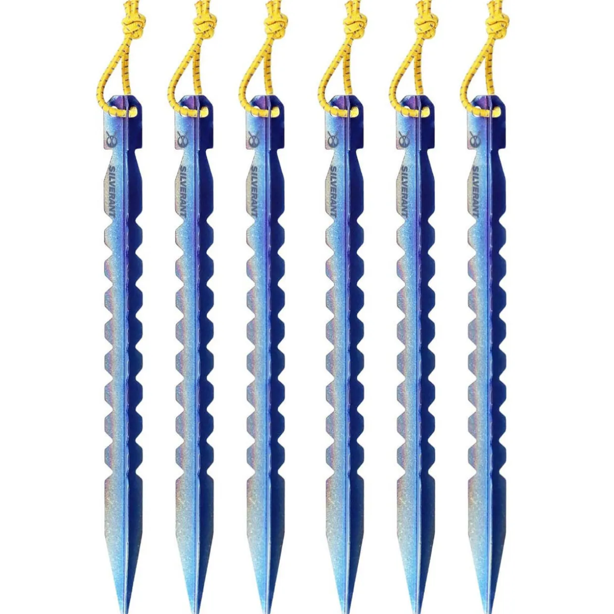Titanium Y-Shape Tent Stakes - Long 6 Pack