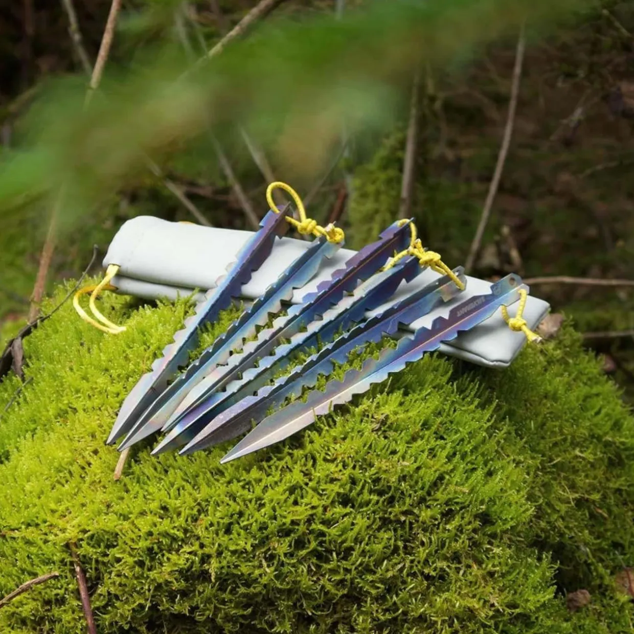 Titanium Y-Shape Tent Stakes - Long 6 Pack