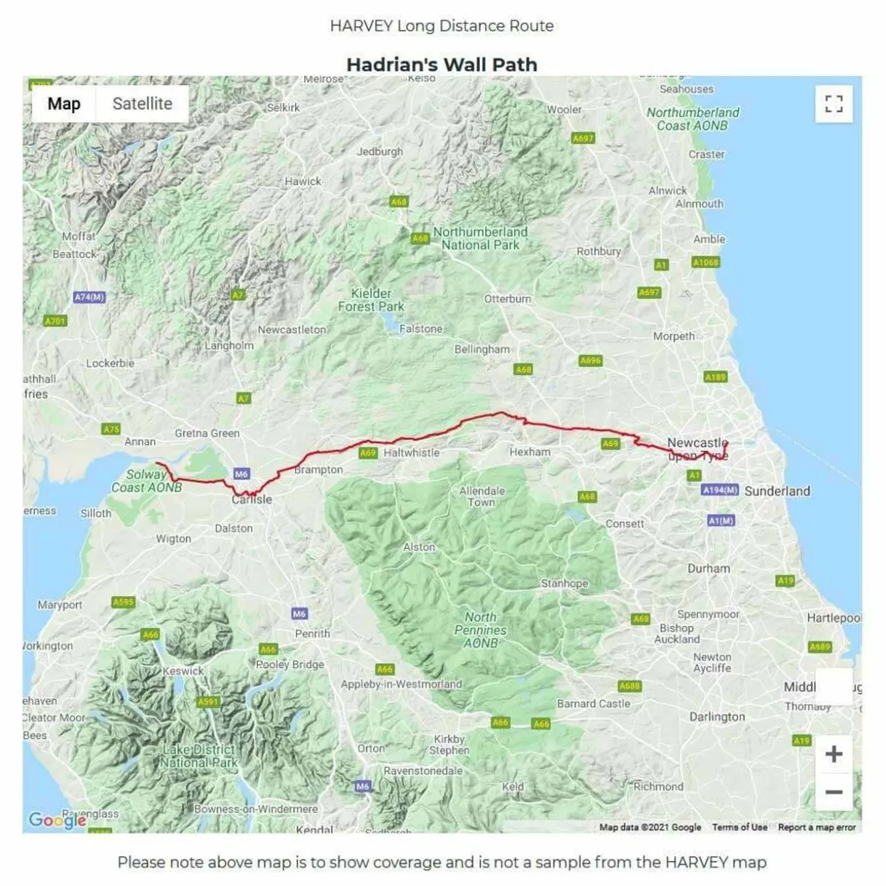 Trail Map XT40 - Hadrian's Wall Path
