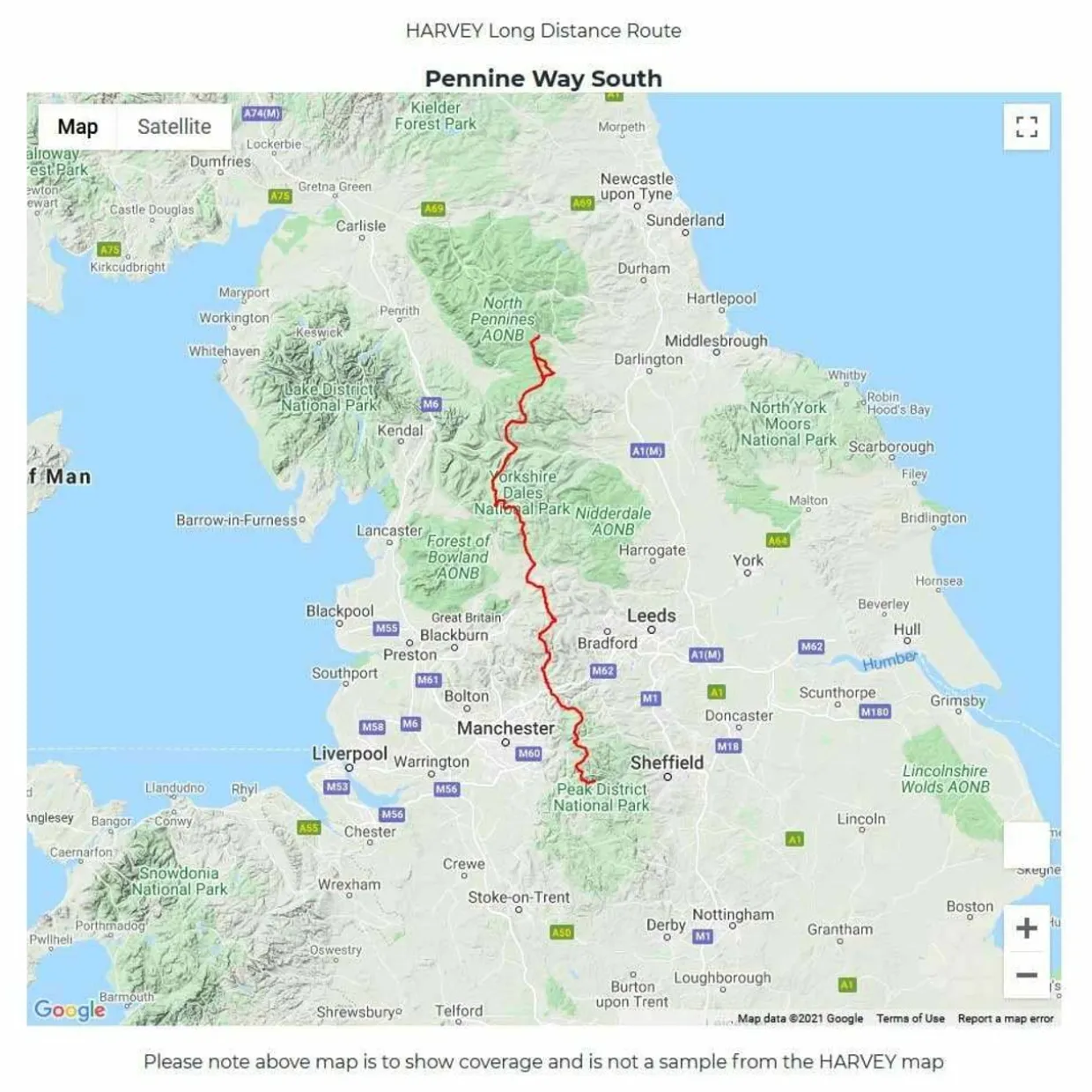 Trail Map XT40 - Pennine Way South