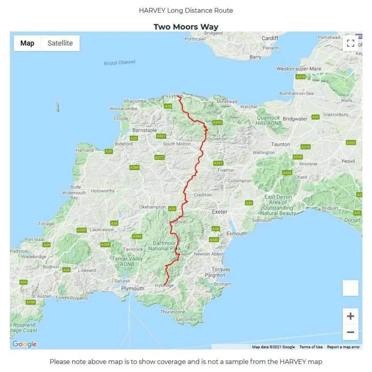 Trail Map XT40 - Two Moors Way