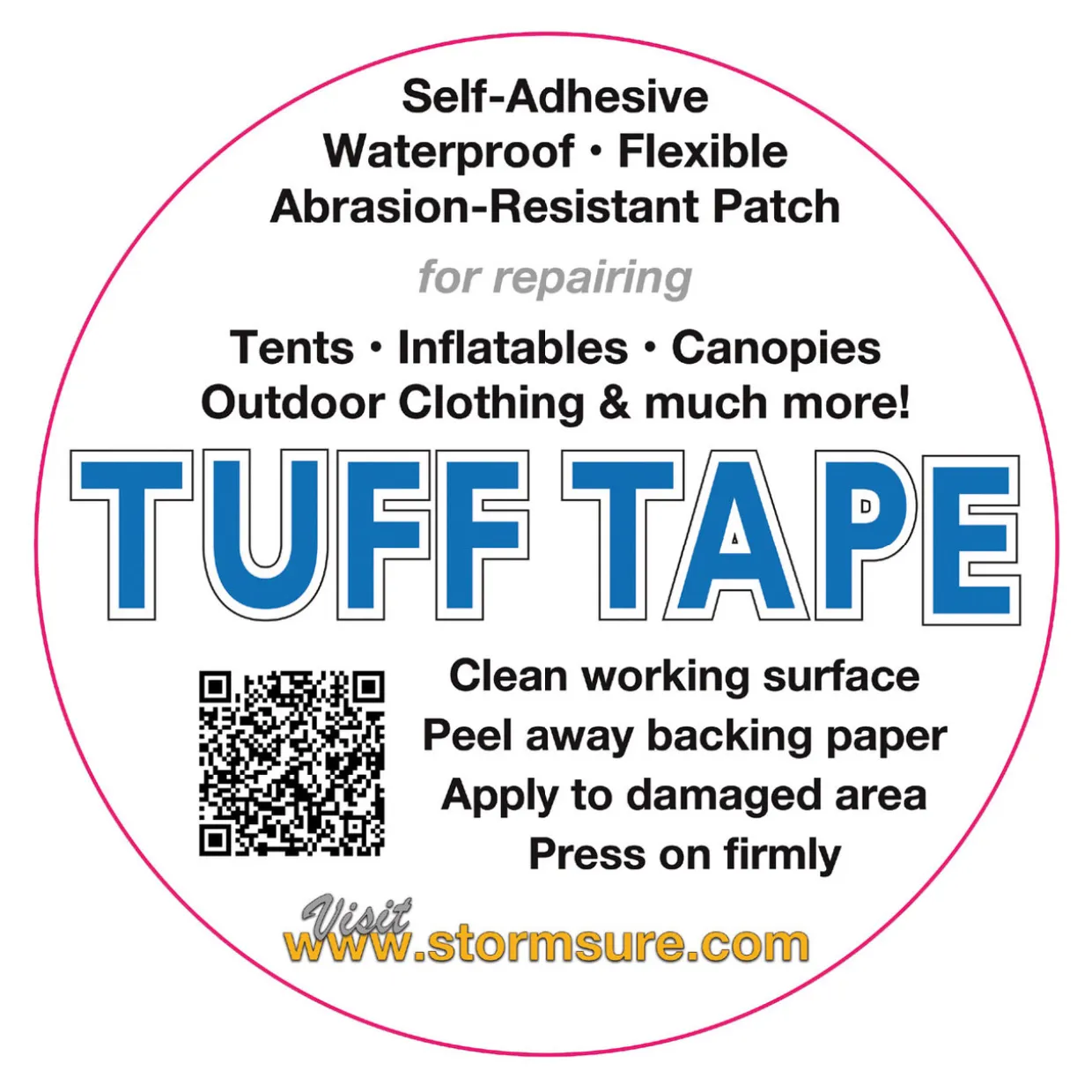 TUFF Tape Self Adhesive Repair Patches 2-Pack