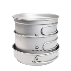 Ultralight 3 Piece Titanium Camping Cookware Set