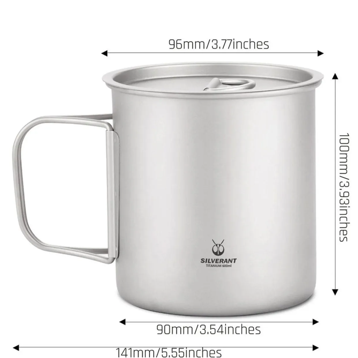 Ultralight Titanium Cup with Lid 600ml