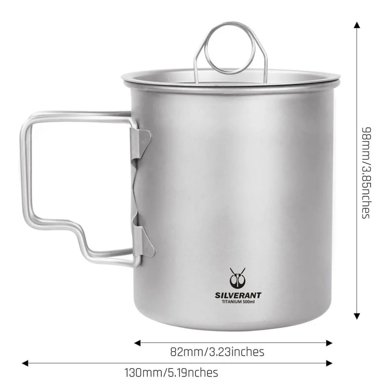 Ultralight Titanium Cup with Lid 500ml